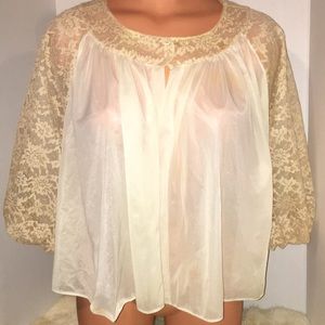 Vintage Vanity Fair Silky Peignoir Bath Robe Top L